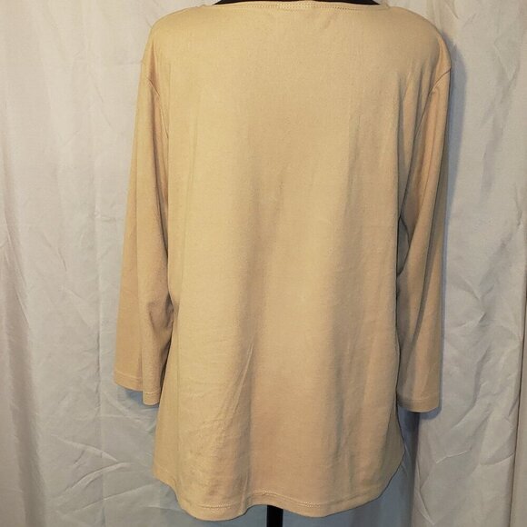 Jason Maxwell Woman Tan Peasant Top - M/L - Picture 3 of 4